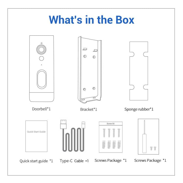 ESCAM V5 TUYA 1080P Intelligent Two-Way Voice Night Vision Wireless Doorbell, V5 ESCAM V5 TUYA 1080P Intelligent Two-Way Voice Night Vision Wireless Doorbell, V5